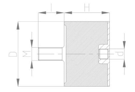 JNDD型<a href='http://www.huaqiaoshengliankao.com.cn' target='_blank'><u>橡膠減震器</u></a>結(jié)構(gòu)圖